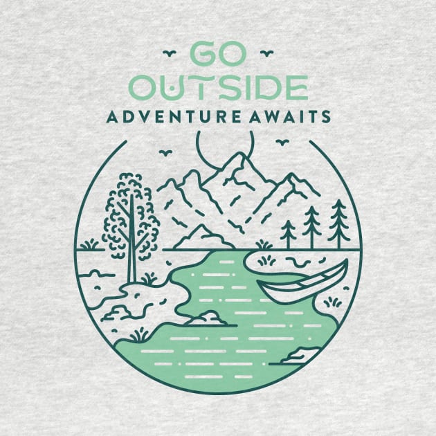 Go Outside Adventure Awaits 1 by VEKTORKITA